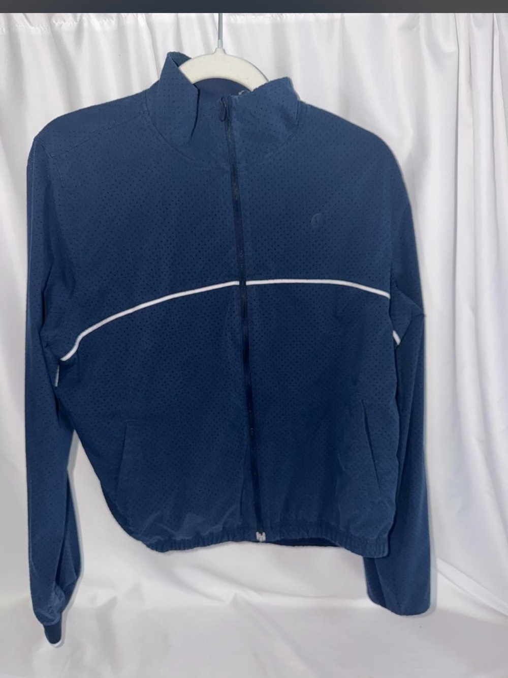 Lululemon Navy Track Jacket with White Piping